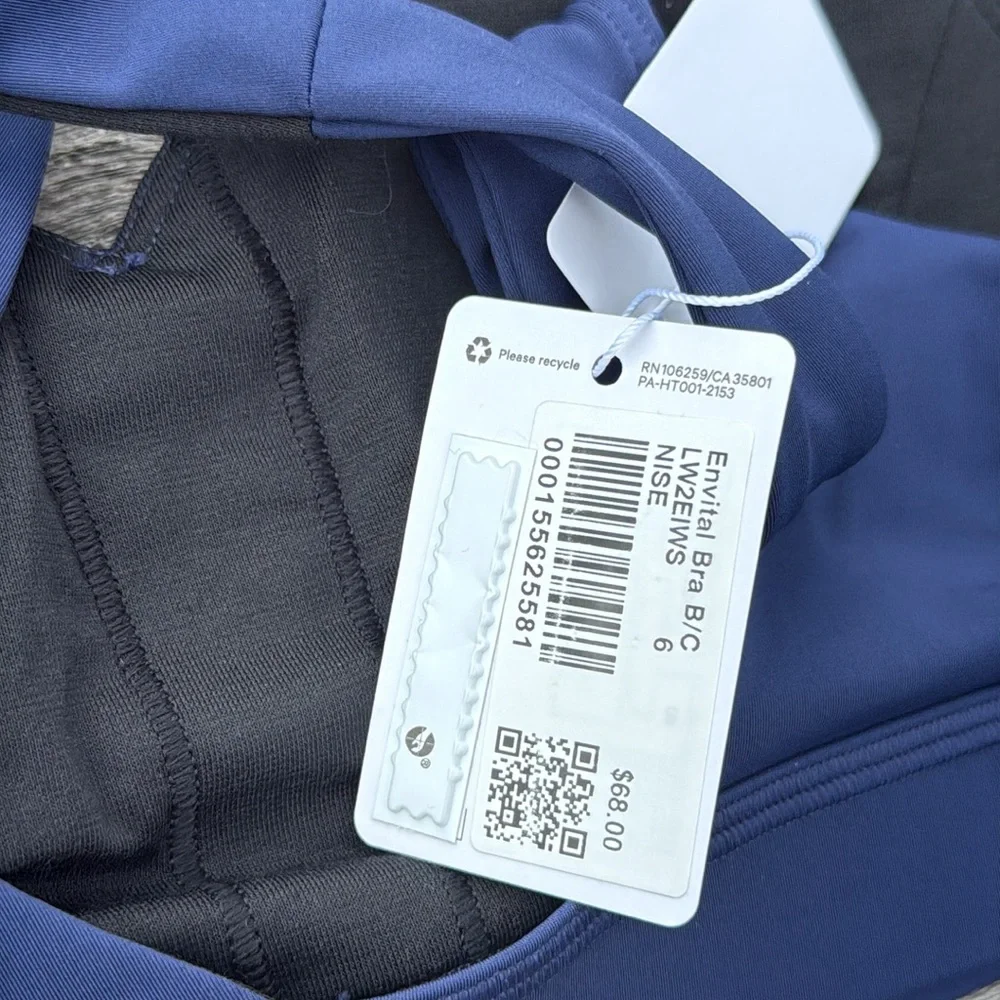 Lululemon Envital Bra Sports Bra B/C Cup Night Sea Blue NWT Size‎ 6 🌊🐬